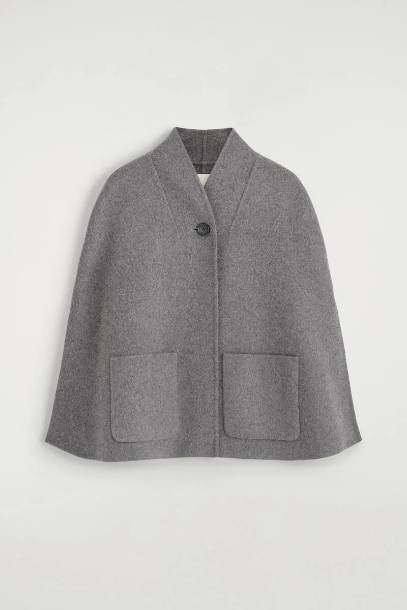 Shawl-Collar Double-Faced Wool Cape by COS
