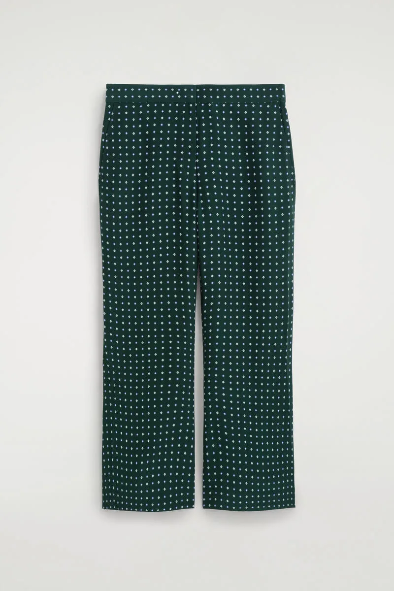 Geometric-Print Cropped Flared Pants by COS