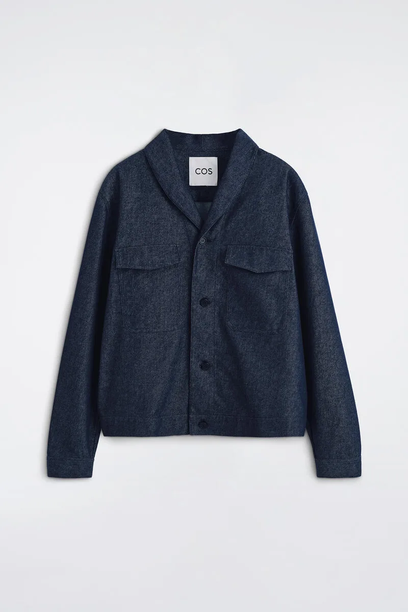 Shawl-Collar Denim-Effect Shirt Jacket by COS