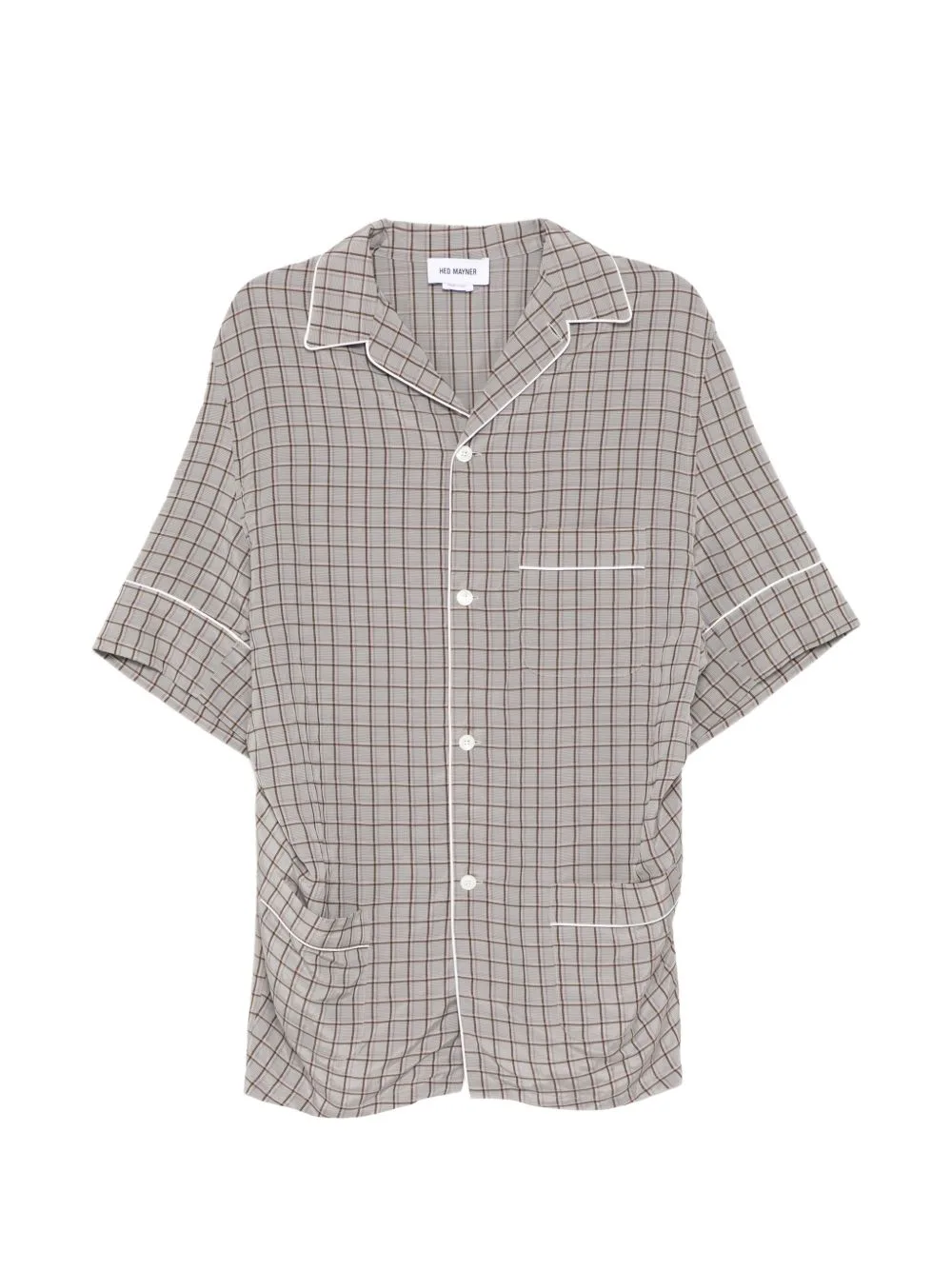 Check Contrast Trim Shirt