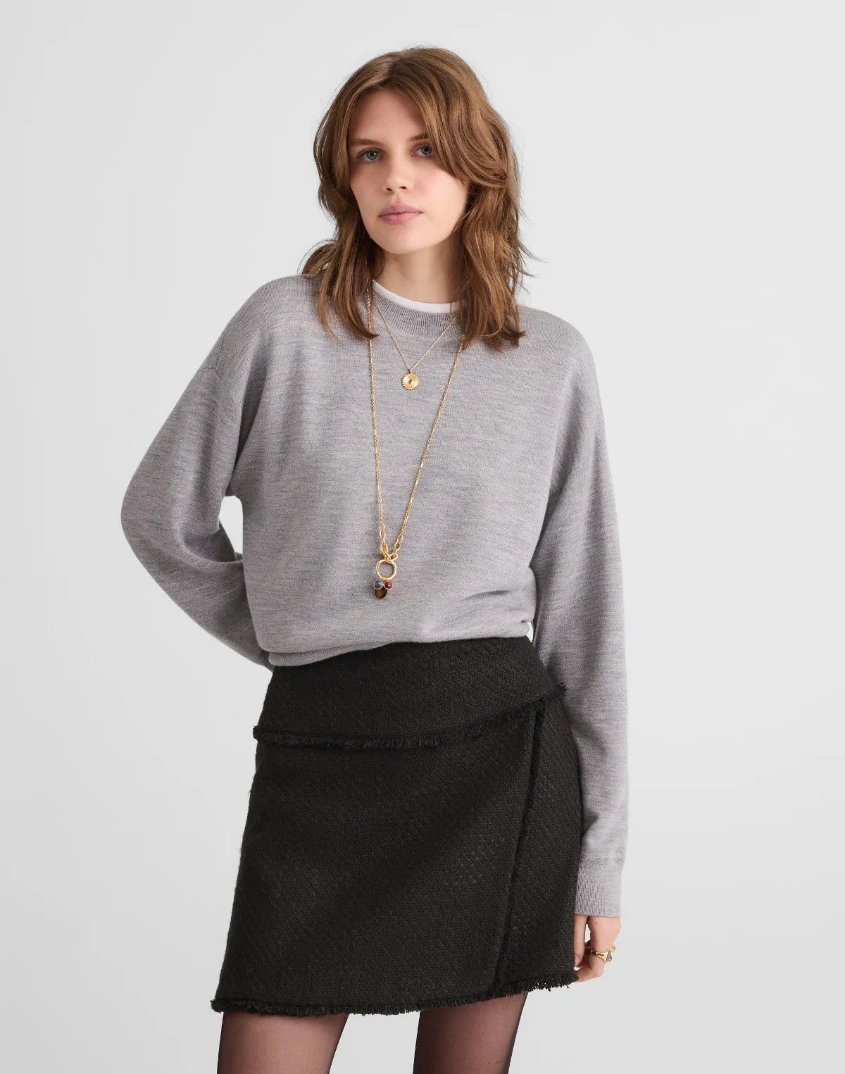 Fringed Overlay Mini Skirt by MW