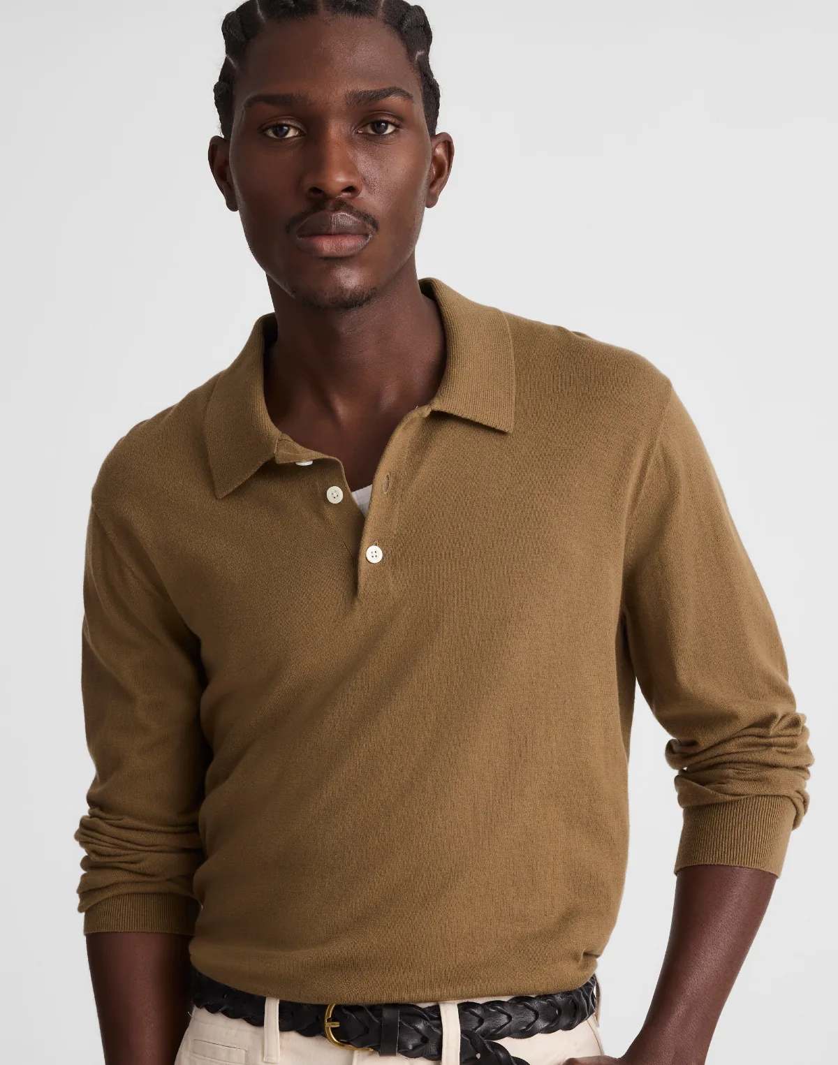 Long-Sleeve Sweater Polo