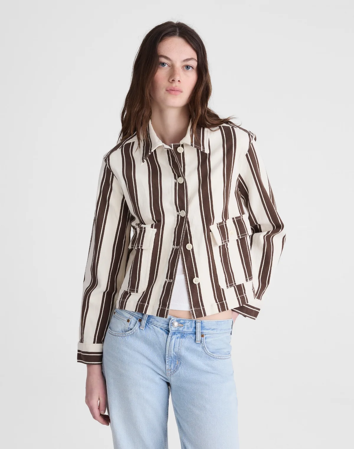 Cropped Button-Front Jacket by MW