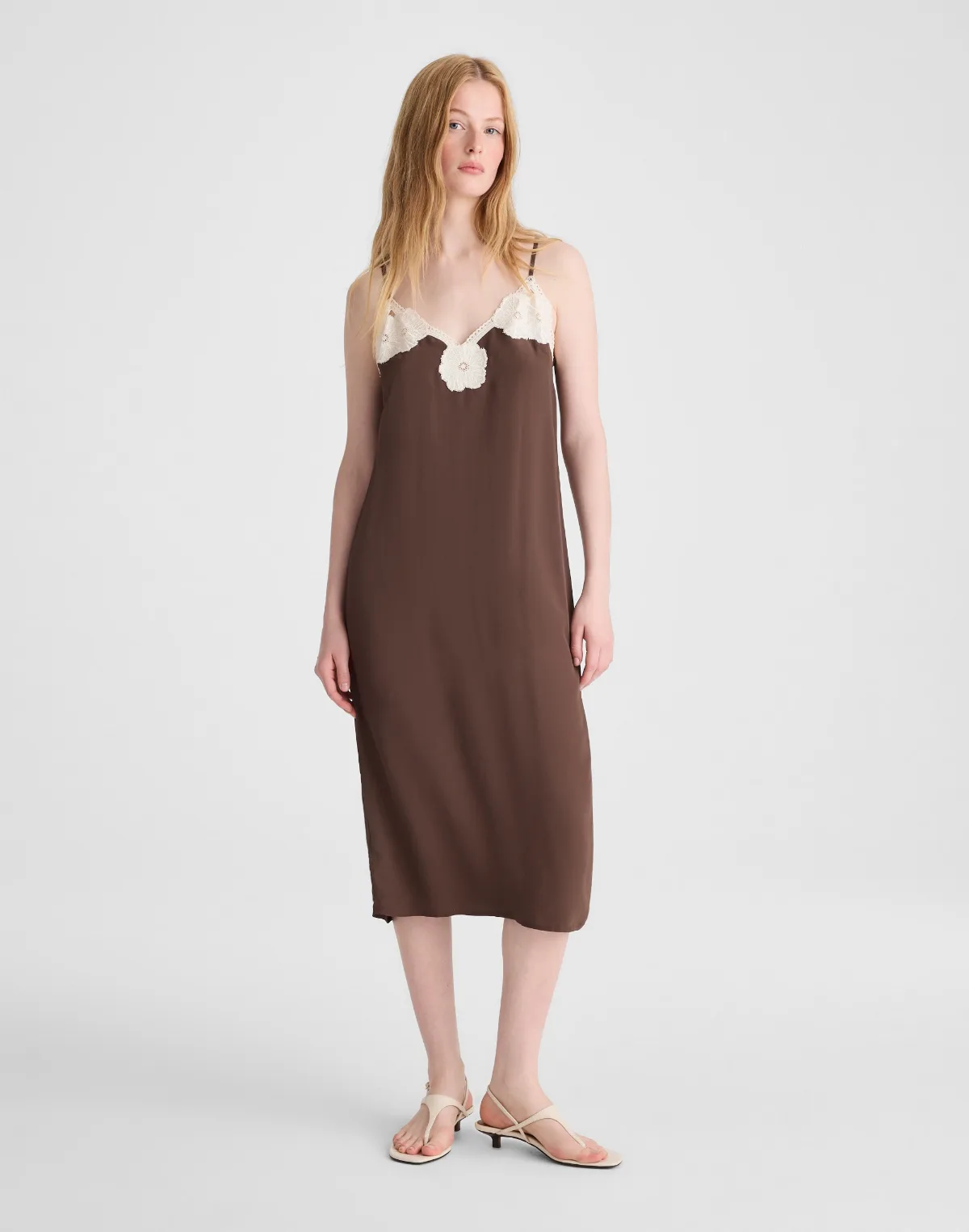 V-Neck Midi Slip Dress by MW