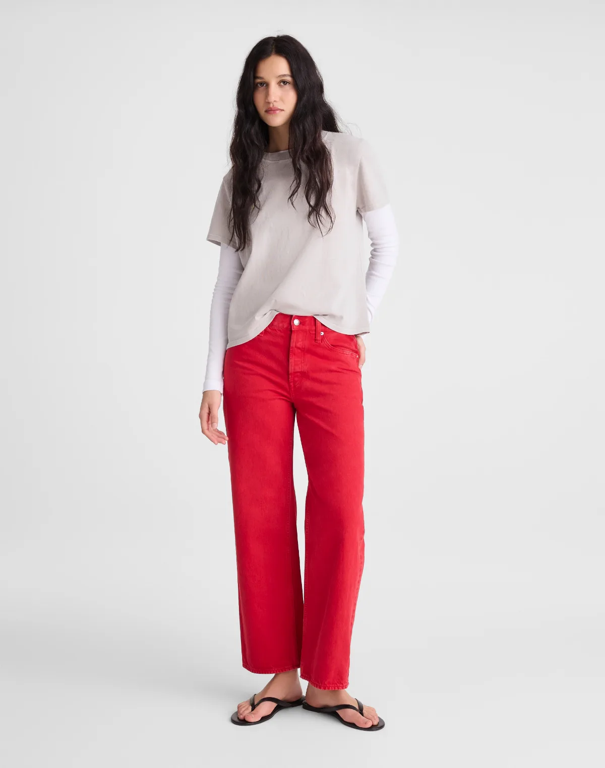 Low-Slung Baggy Crop Jeans