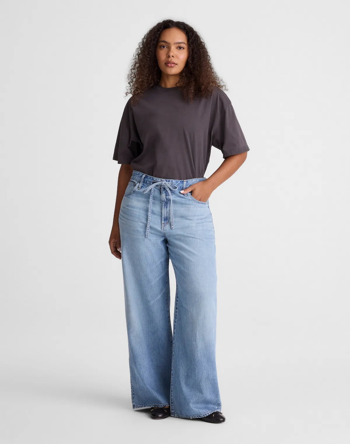 The Curvy Ultimate Wide-Leg Jean in Airy Denim by MW