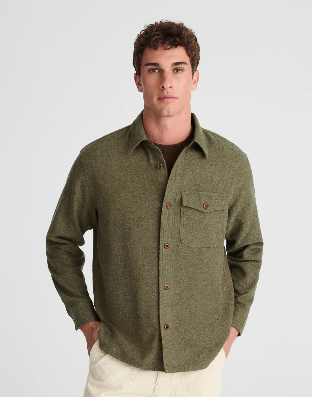Work Shirt in Herringbone