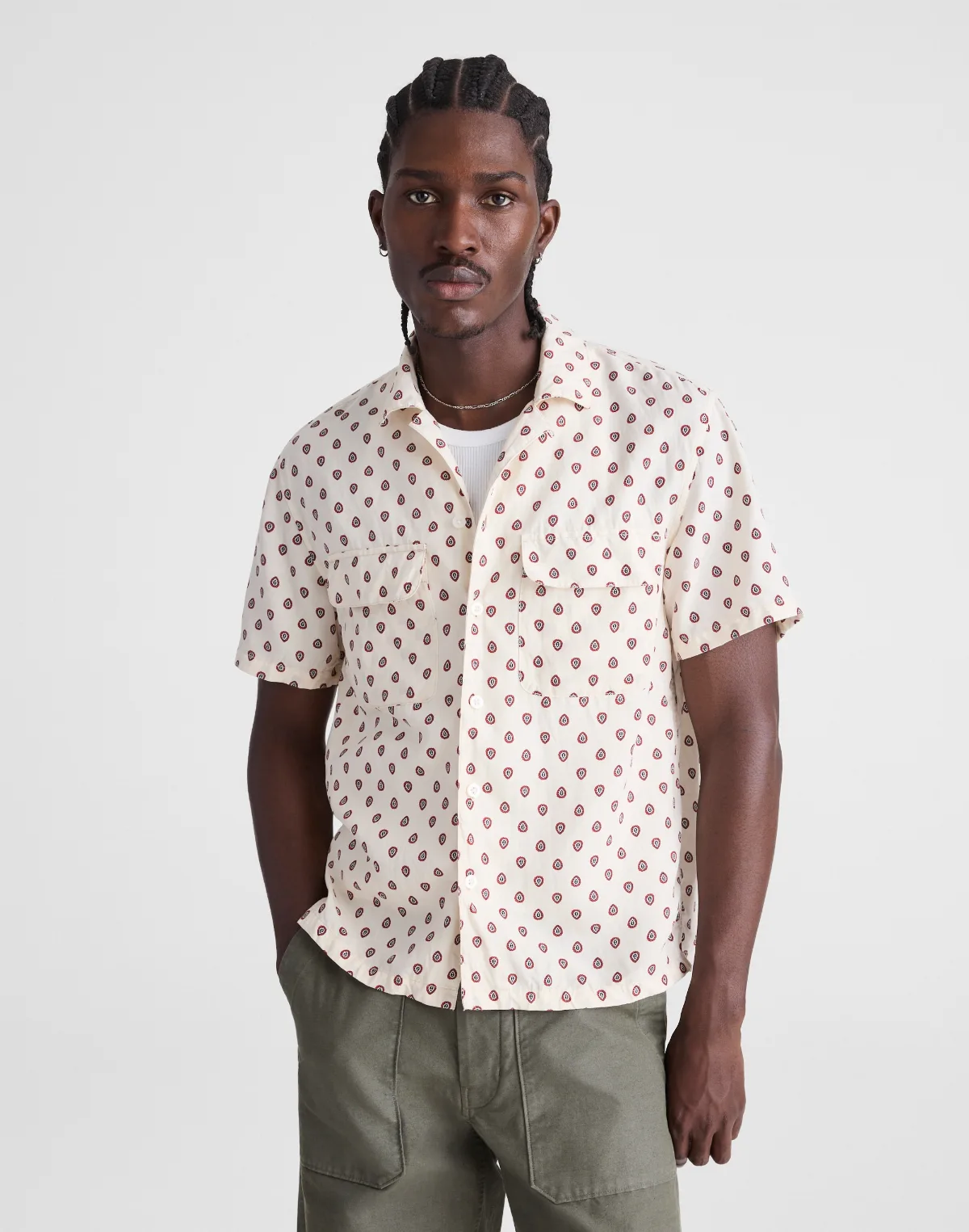 Short-Sleeve Camp Shirt in Archive Linen Blend