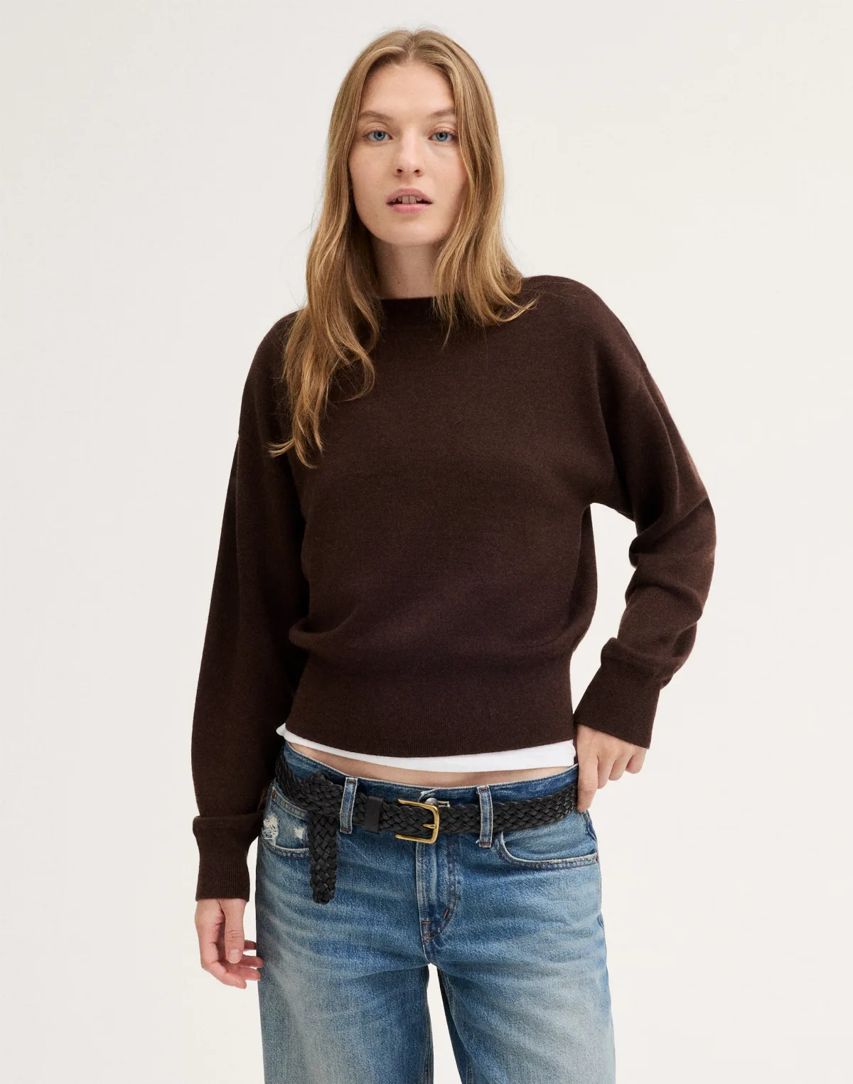 The Casey Crewneck Sweater in Merino-Silk Blend by MW
