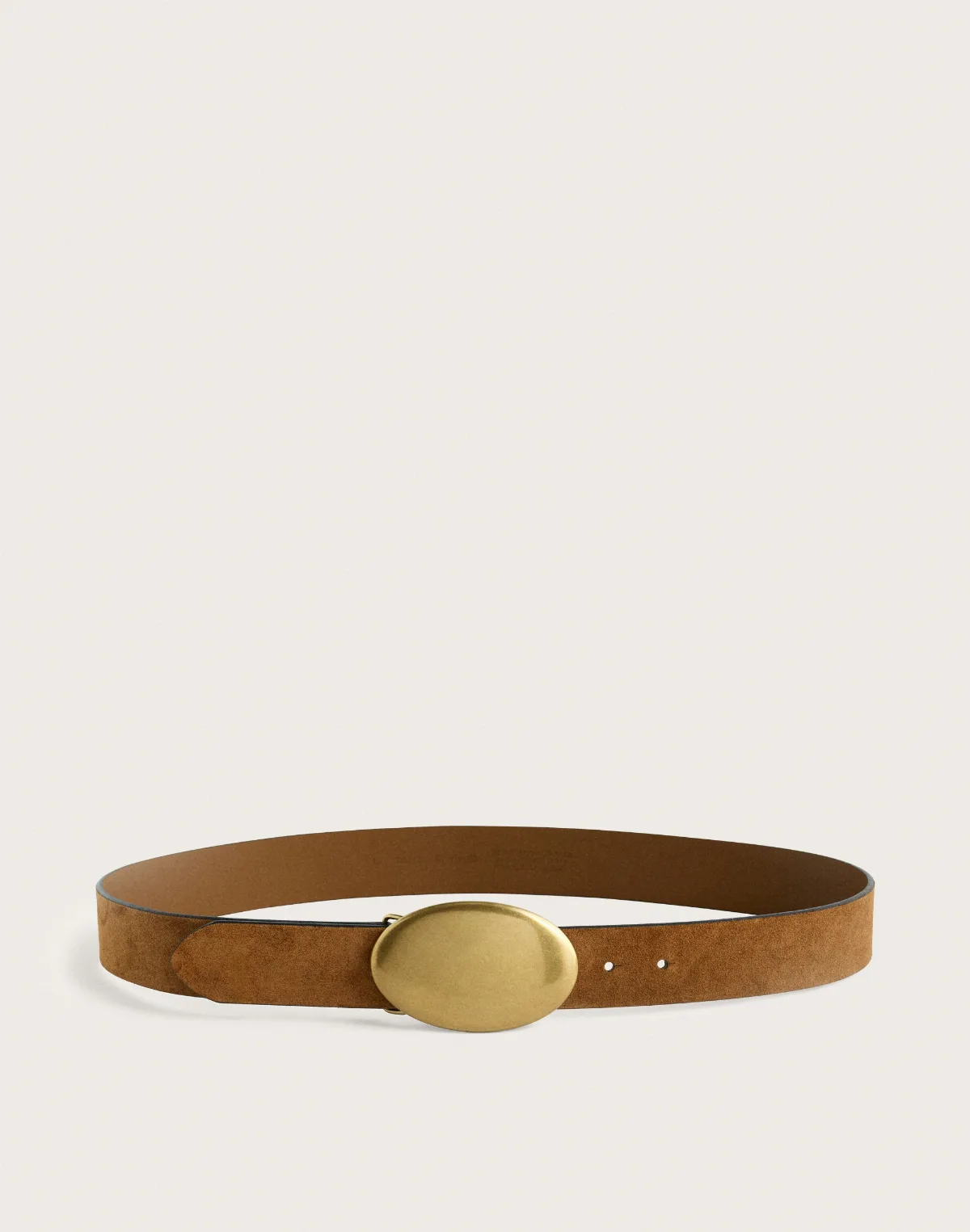 Oval Plaque-Buckle Belt in Suede by MW