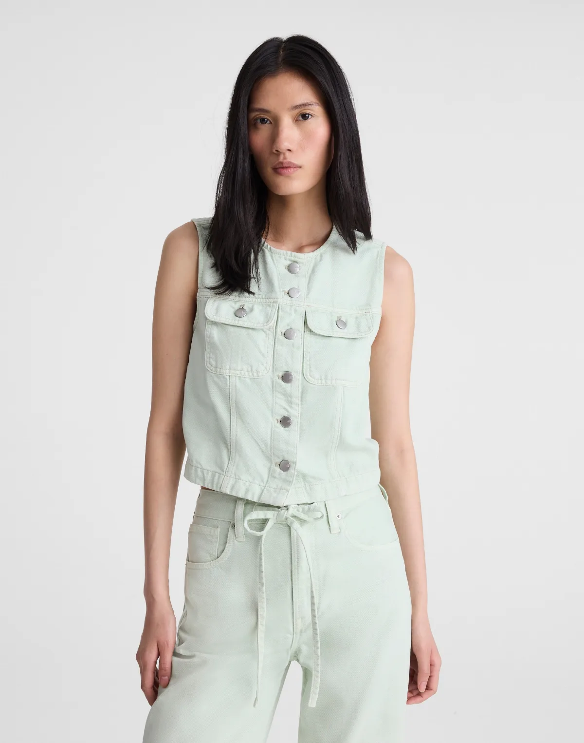 Madewell x Shopbop Airy Denim Crop Vest by MW