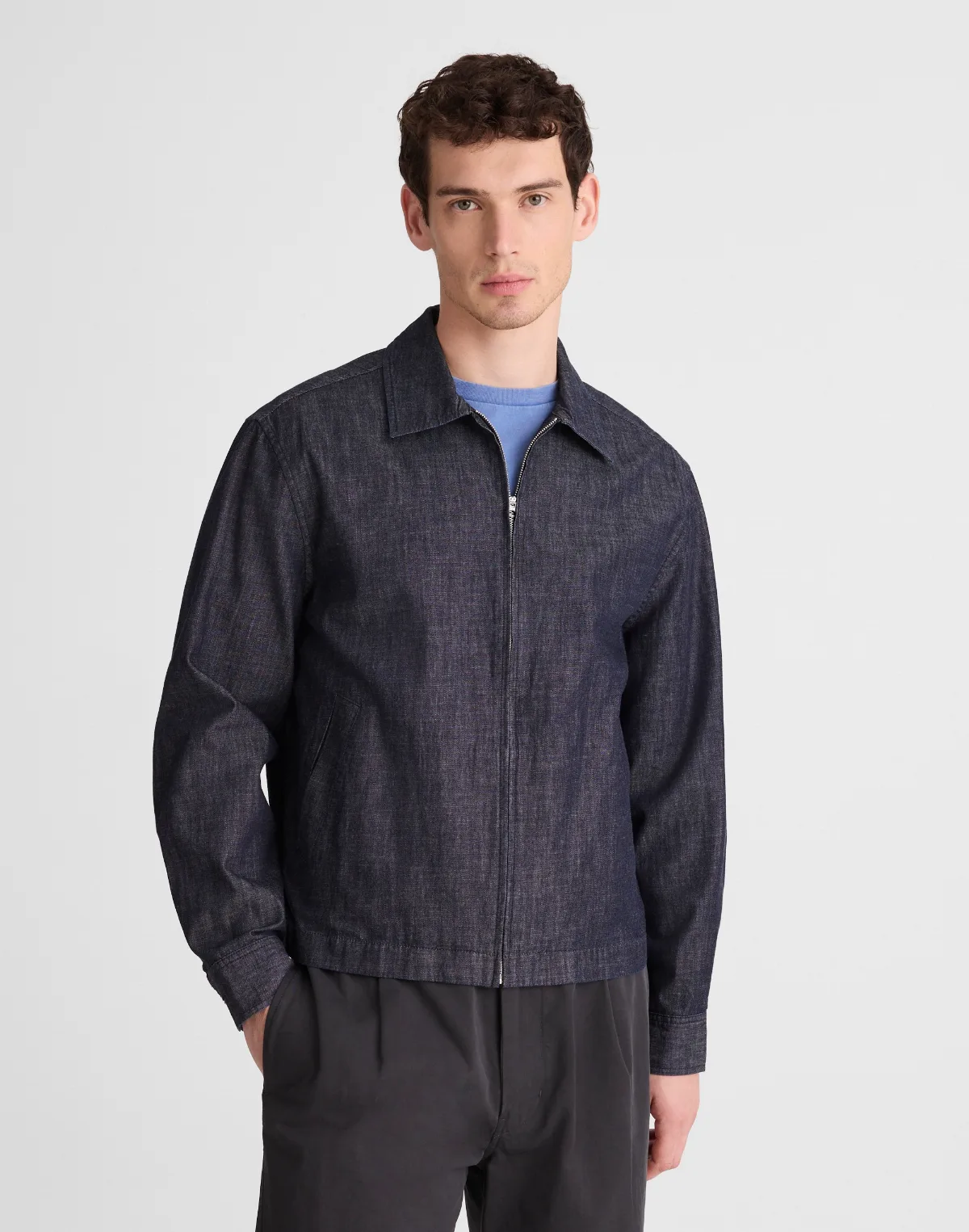 Zip-Front Jacket in Denim by MW