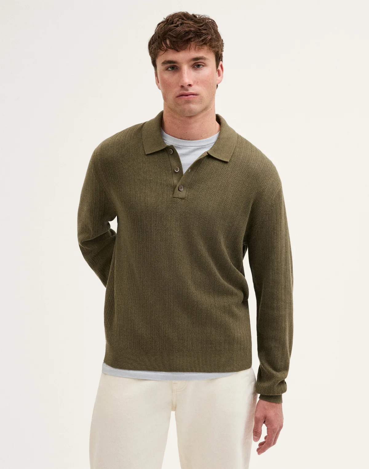 Long-Sleeve Polo Shirt by MW