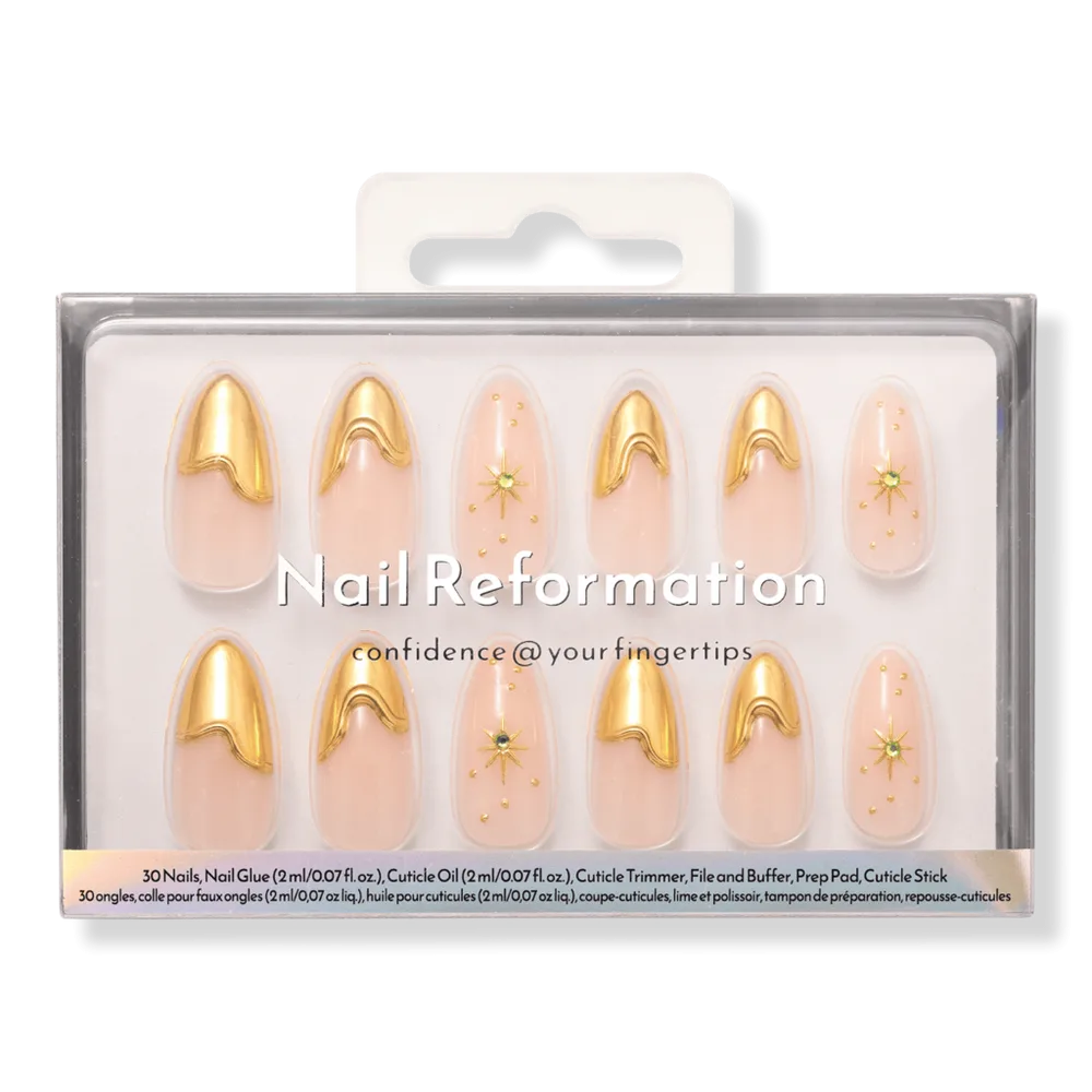 Gold Suns Press on Nails by Nail Reformation