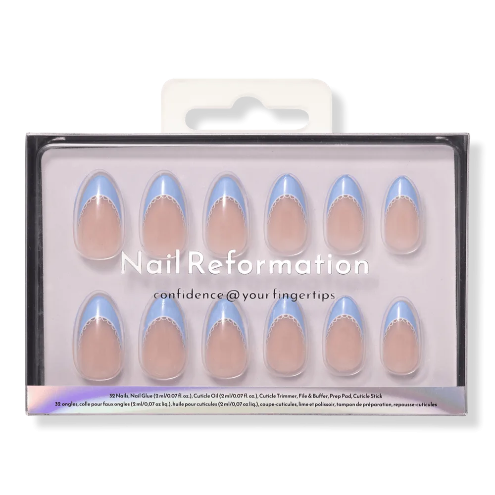 Blue Chantilly Press on Nails by Nail Reformation
