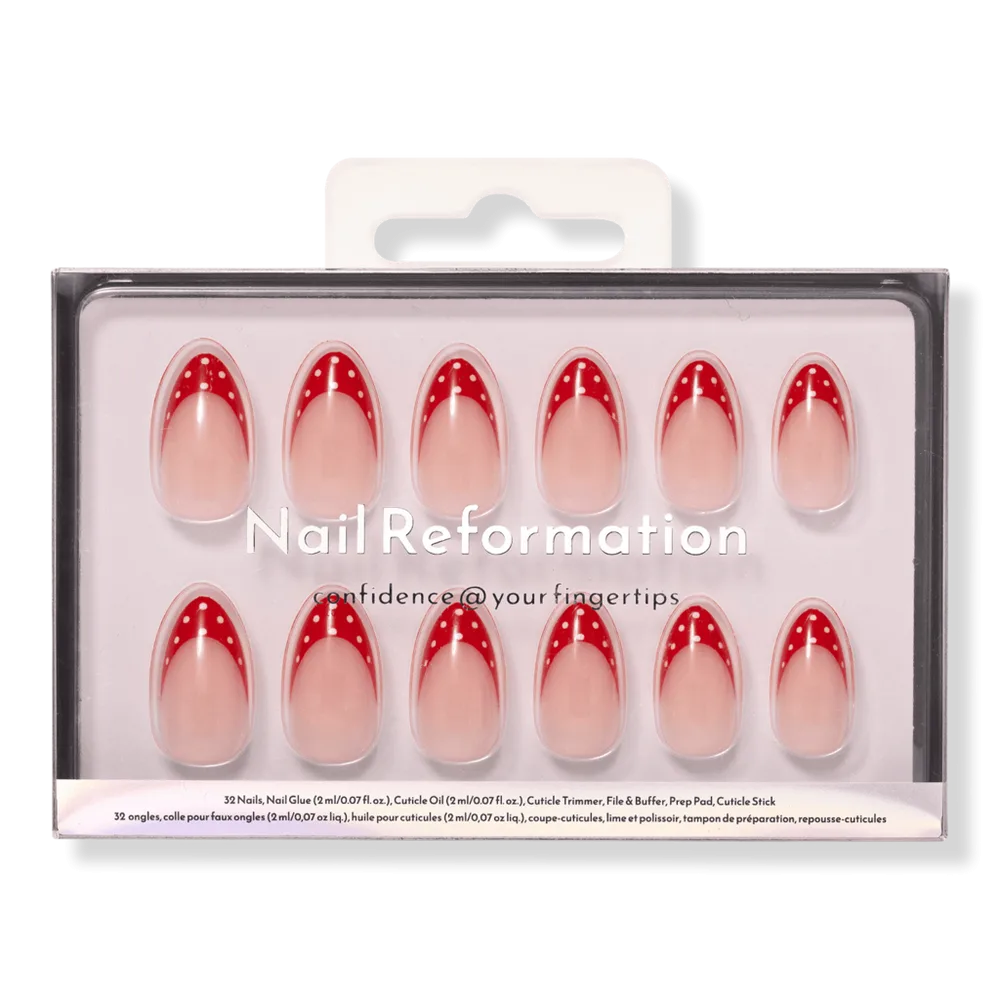 Strawberry Seed Press on Nails by Nail Reformation