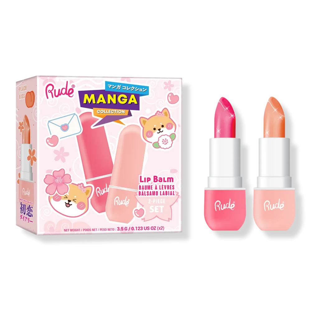 Manga Collection Lip Balm Duo - Watermelon / Peach by Rude