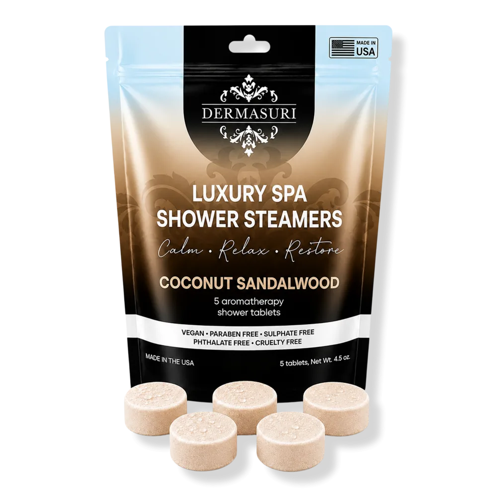 Coconut Sandalwood Shower Steamers Aromatherapy Tablets by Dermasuri