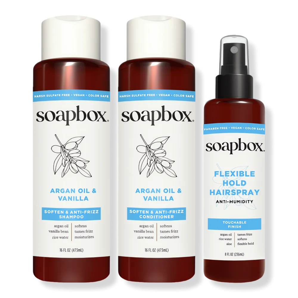 Argan Oil & Vanilla Anti-Frizz Haircare Bundle by Soapbox