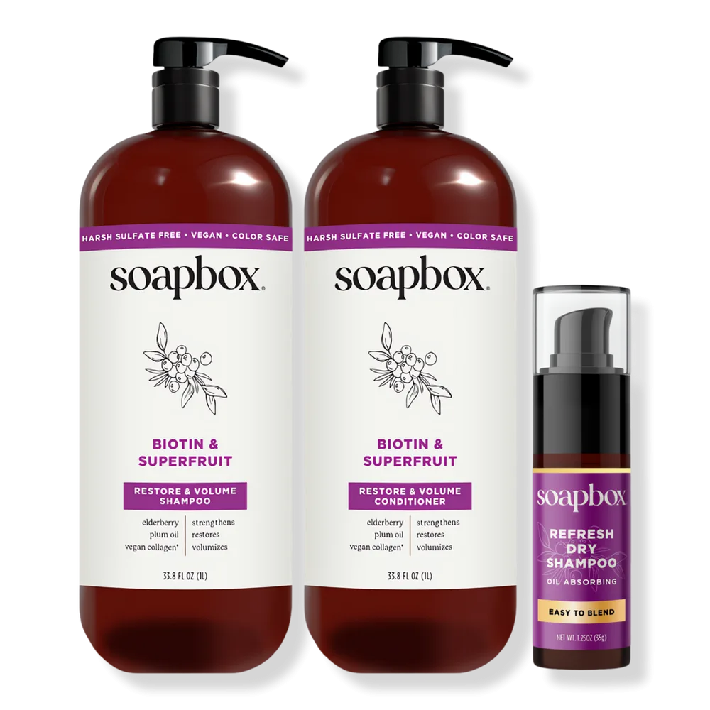 Biotin & Superfruit Volumizing Haircare Set by Soapbox