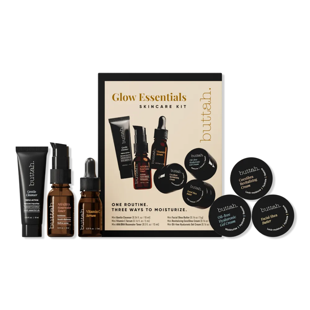 6 Piece Glow Essentials Skincare Travel Set by Buttah Skin