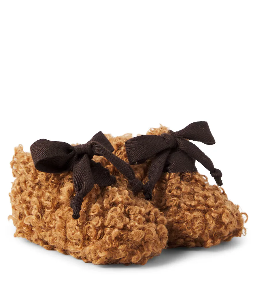 PèPè Baby Bow-Detail Shearling Booties by PePe