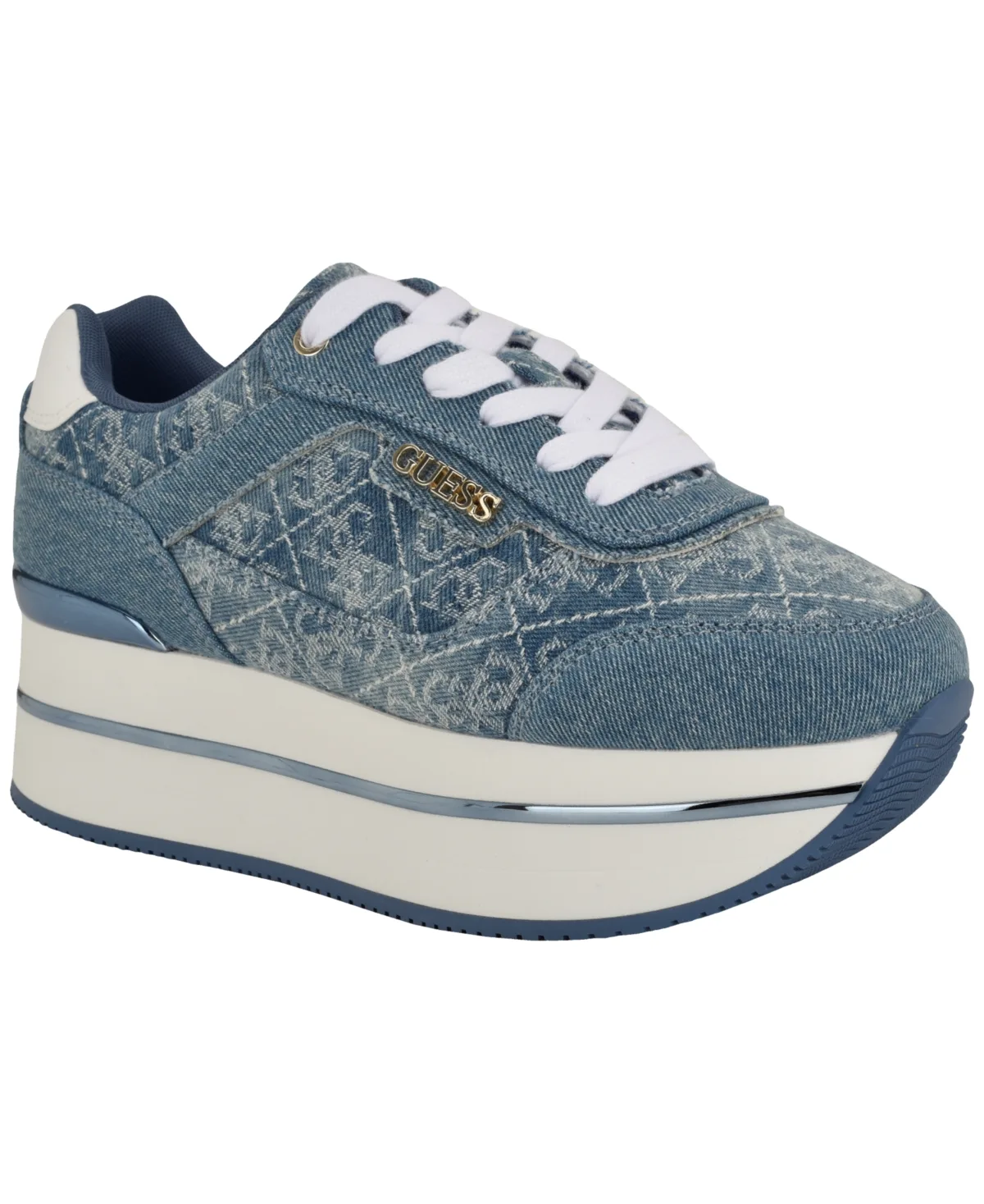 Hansin Double Platform Lace-Up Sneakers by Guess