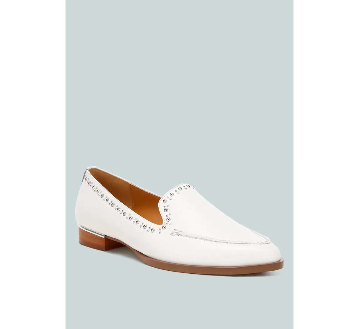 Wolferton Delicate Stud Detail Leather Loafers by Rag & Co
