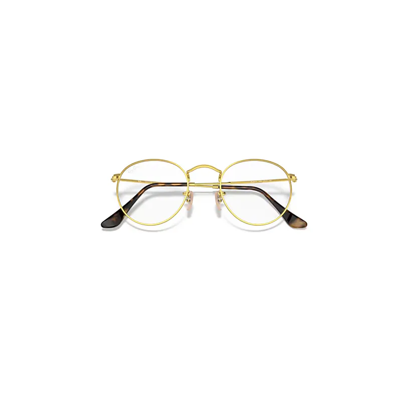 Round Metal Optics Eyeglasses Arista Gold Frame Clear Lenses by Ray-Ban