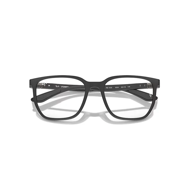 Rb7235 Optics Eyeglasses Sand Black Frame Clear Lenses Polarized by Ray-Ban