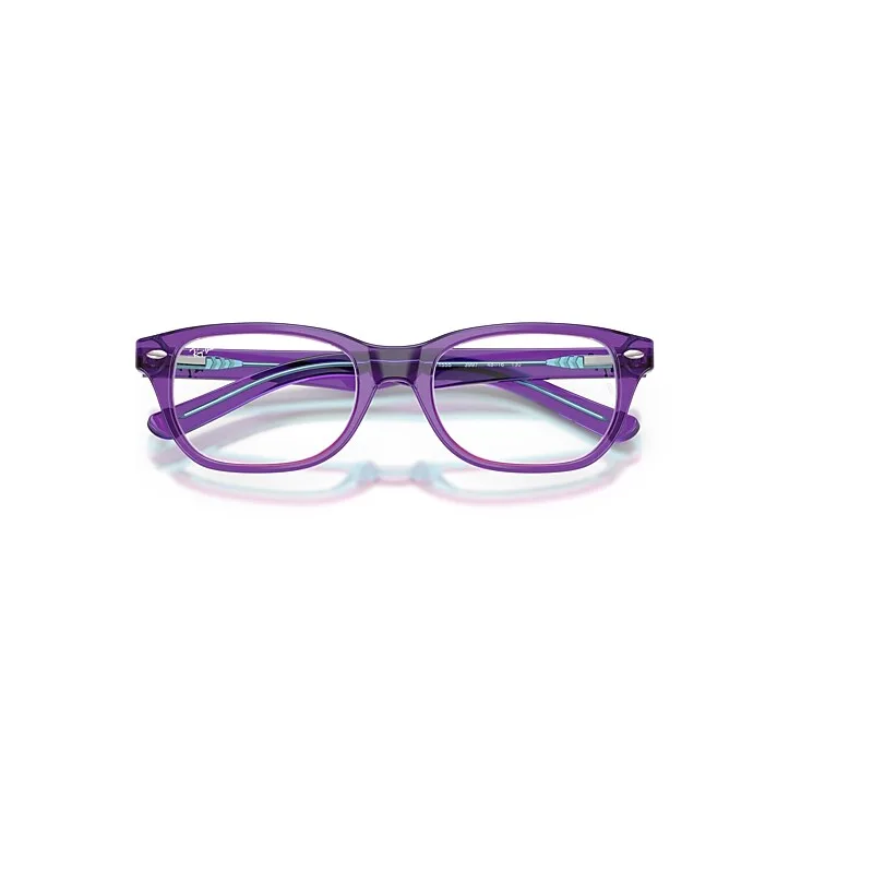 Rb1555 Optics Eyeglasses Transparent Violet & Light Blue Frame Clear Lenses Polarized by Ray-Ban