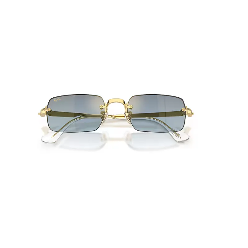 Rb3928 by A$ap Rocky Sunglasses Arista Gold Frame Blue Lenses by Ray-Ban