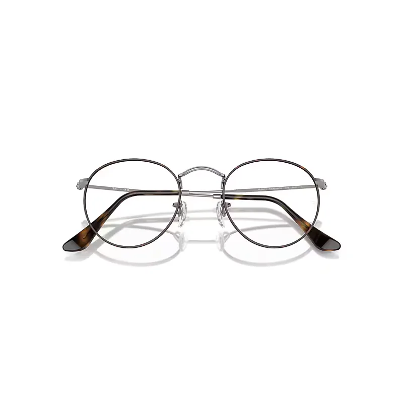Round Metal Optics Eyeglasses Gunmetal Frame Clear Lenses by Ray-Ban