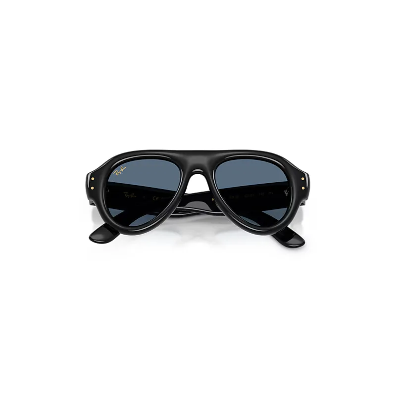 Aviator Puffer Sunglasses Blue Lenses by Ray-Ban