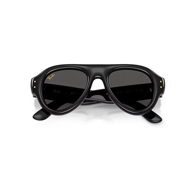 Aviator Puffer Sunglasses Black Lenses by Ray-Ban