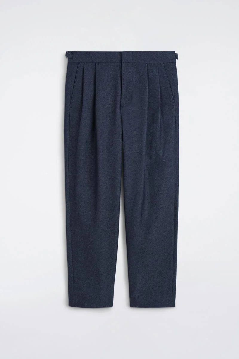 Denim-Effect Relaxed-Fit Tapered Pants