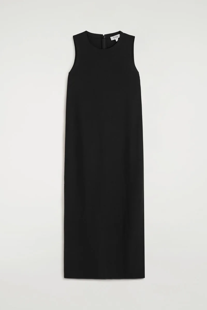 Sleeveless Crepe Midi Dress