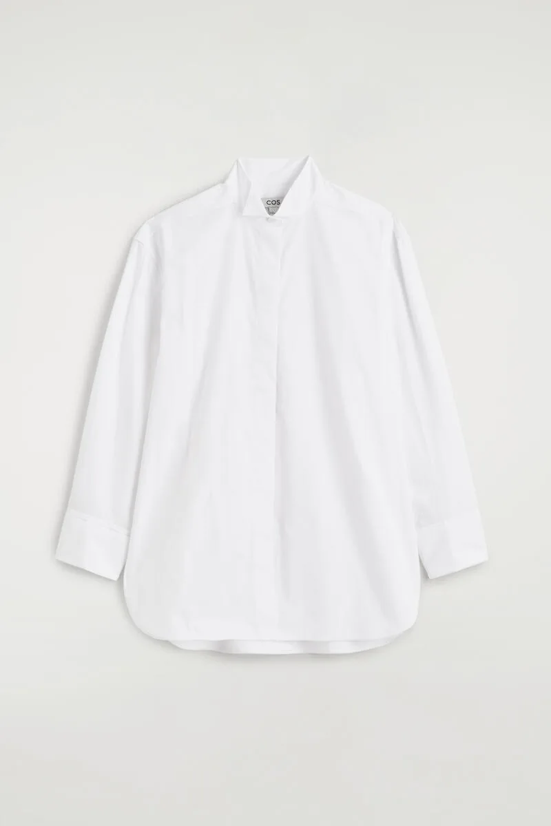 Wing-Collar Cotton Tuxedo Shirt by COS