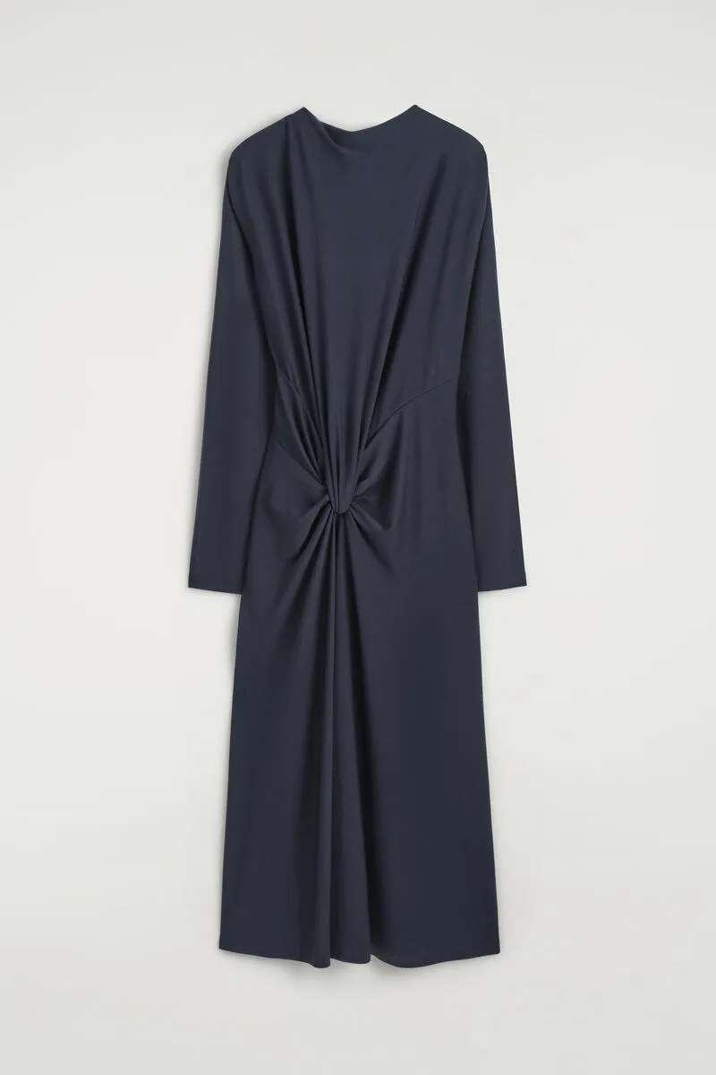 Draped Twist-Detail Midi Dress by COS