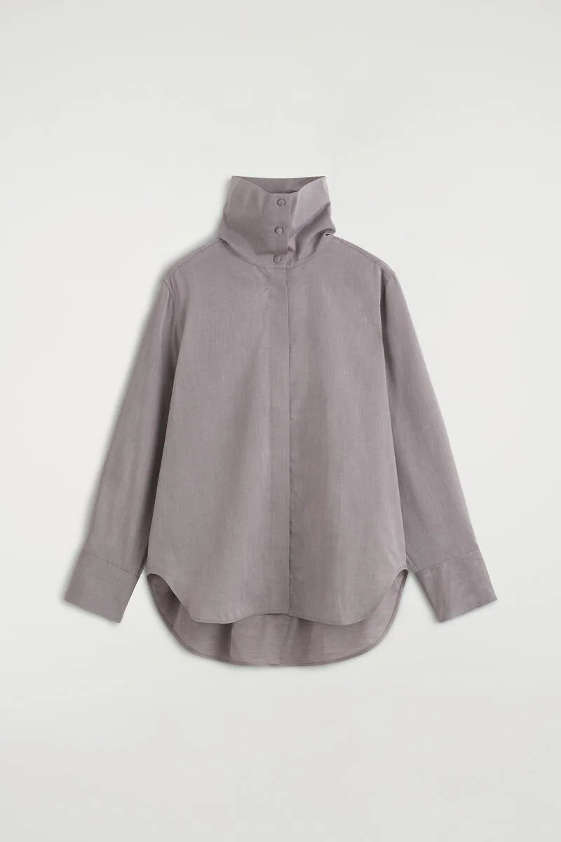 Mock-Neck Lyocell-Cotton Shirt by COS