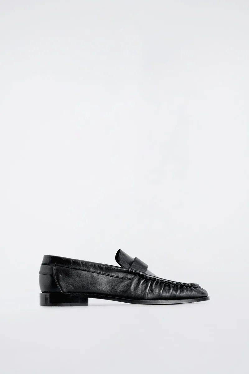 Ruched Leather Loafers by COS