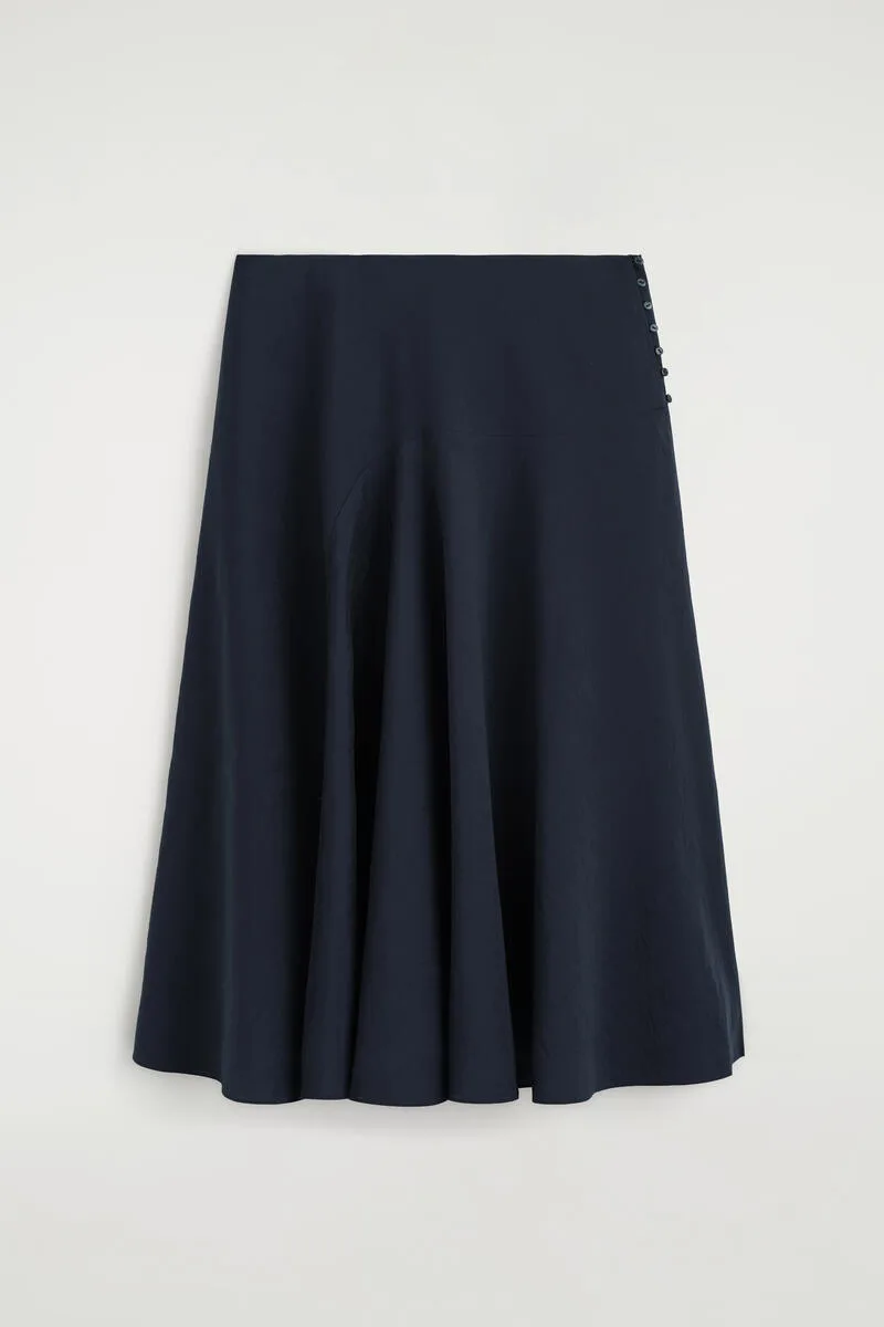 Button-Detail Fluid Midi Skirt by COS