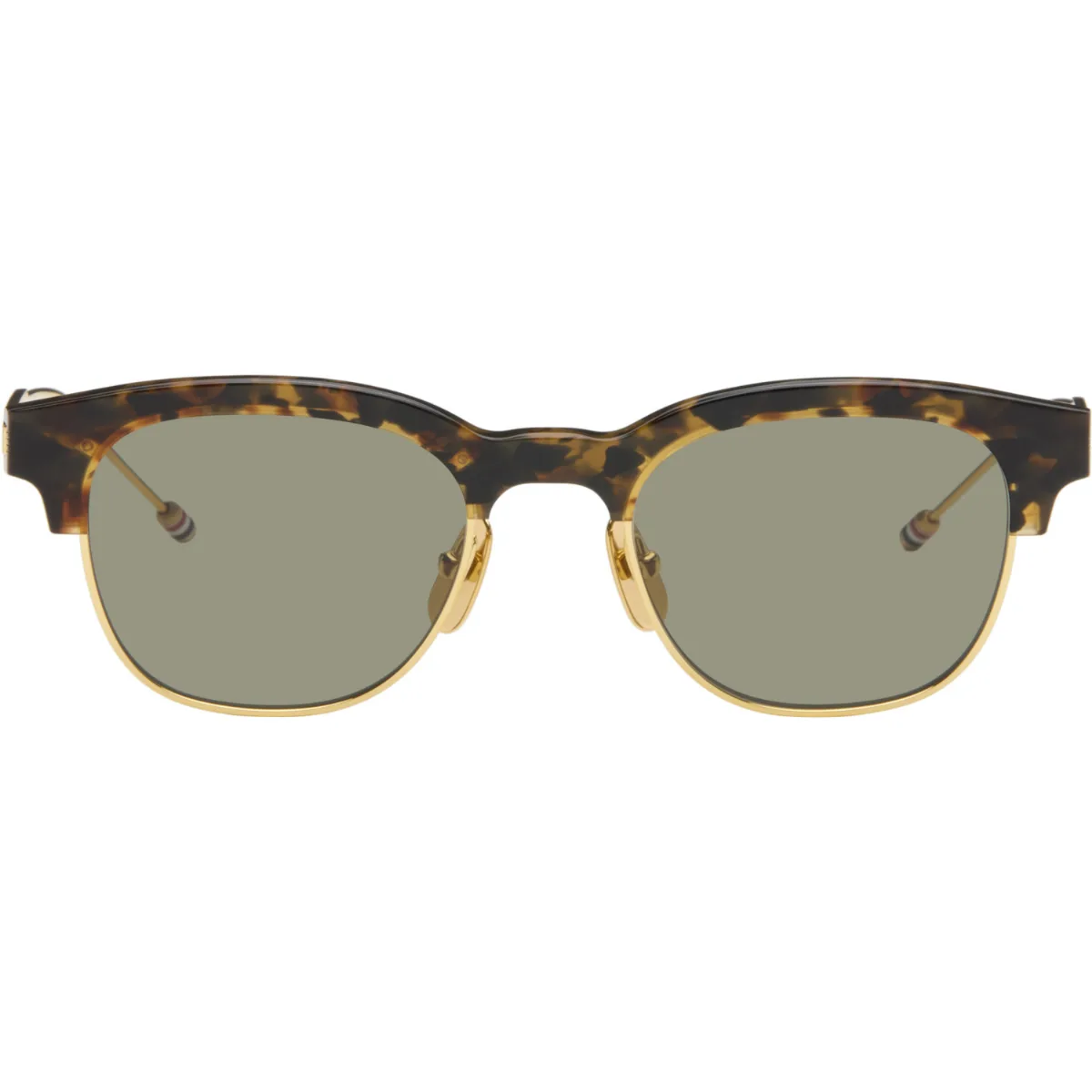 Acetate & Titanium Oval Sunglasses by Thom Browne