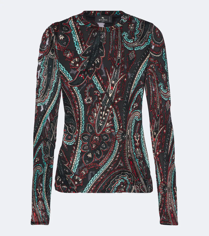 Patch-Appliqué Paisley Top by Etro