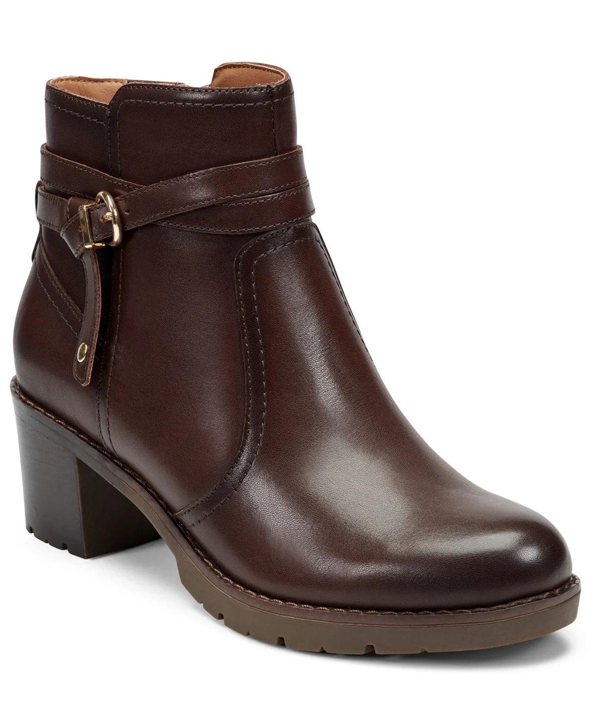 Carter eFlex Buckle Strap Block Heel Booties by Easy Spirit