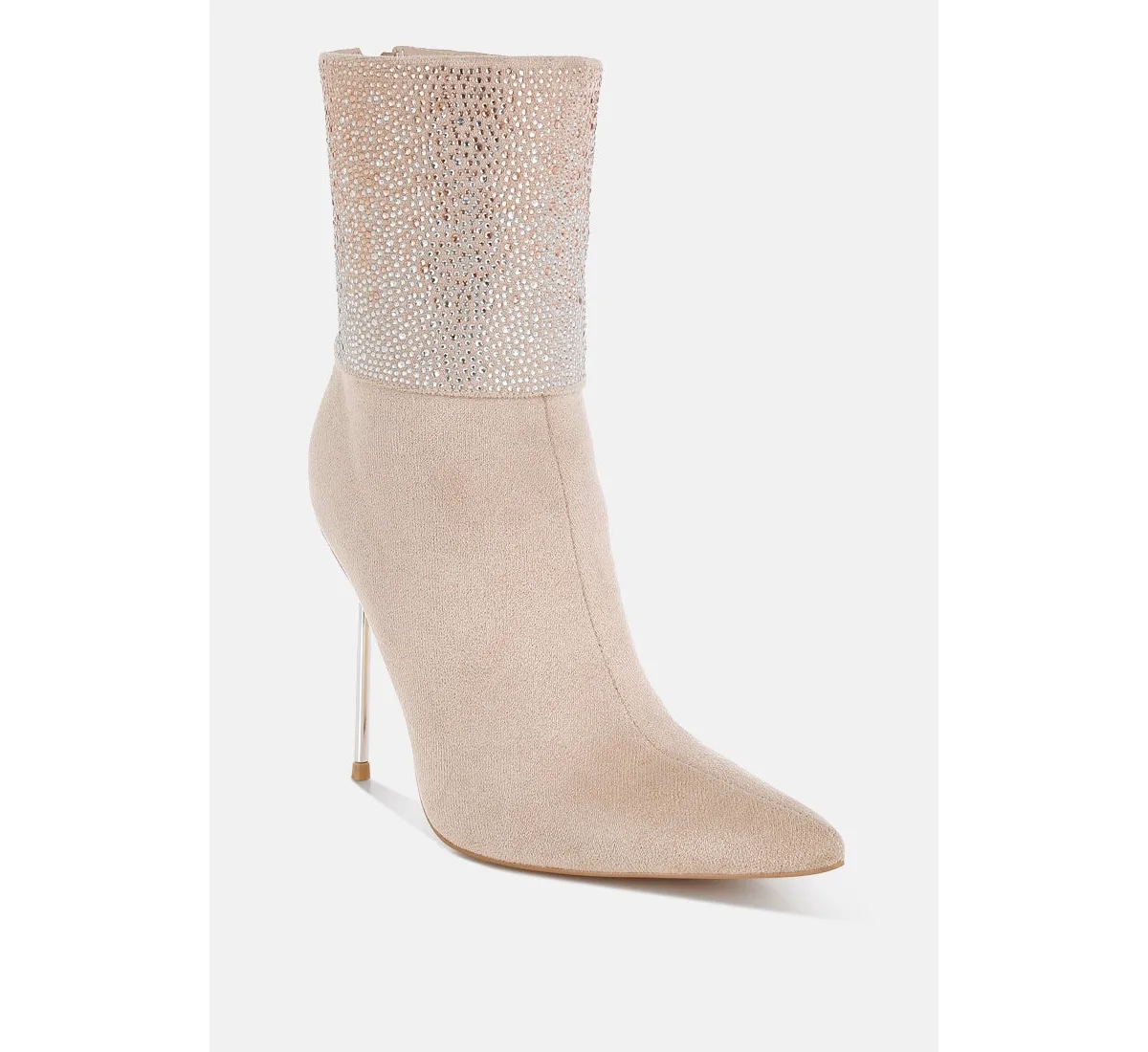 Podstar Rhinestones Embellished Foldover Boots by London Rag