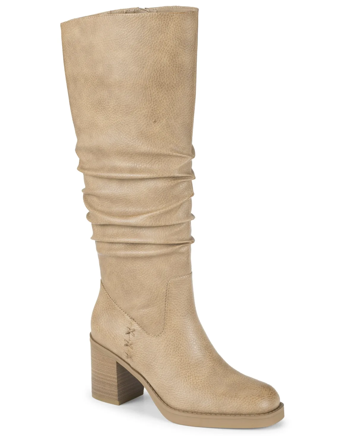 Gingee Zipper Tall Square Toe Boots