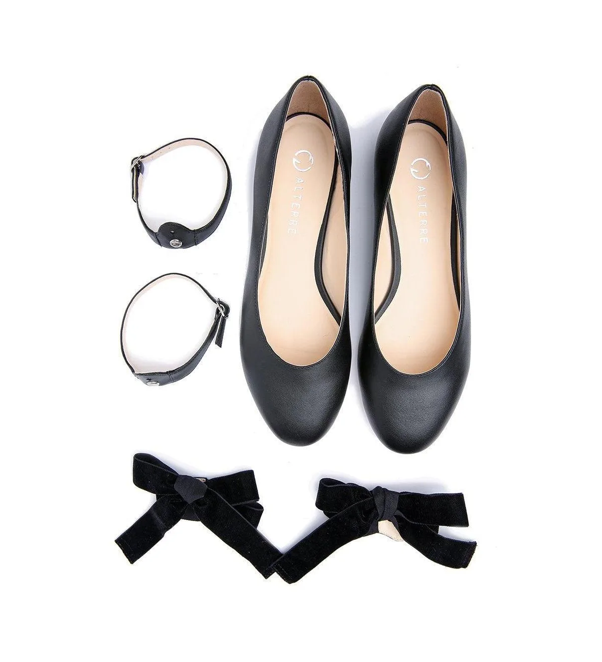 Customizable Black Ballet Flats by Alterre
