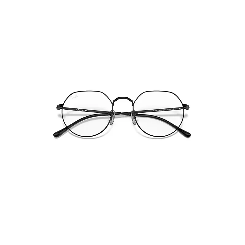 Jack Optics Eyeglasses Shiny Black Frame Clear Lenses Polarized