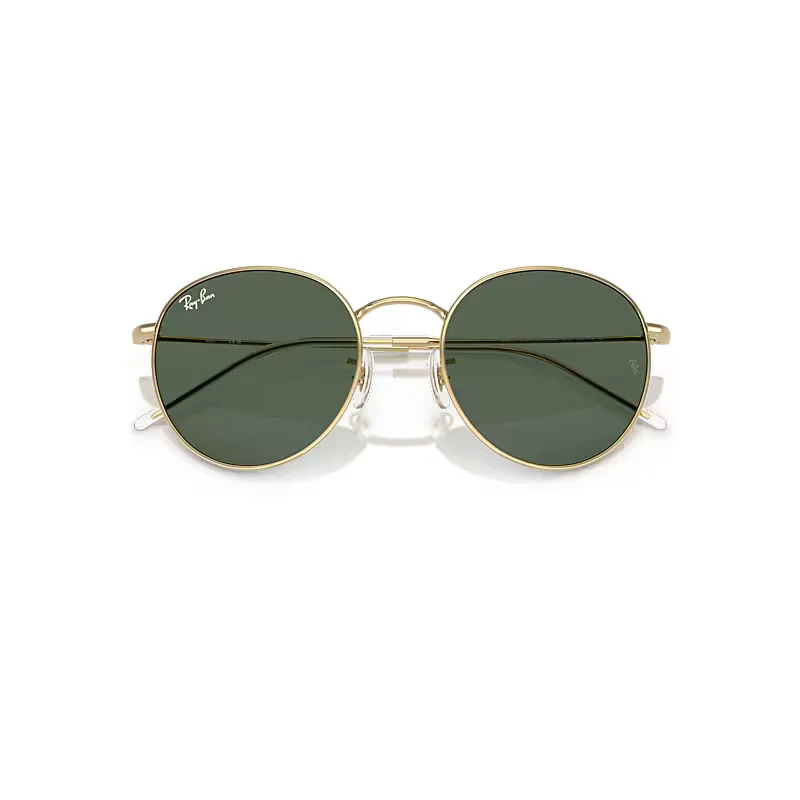 Round Reverse Sunglasses Arista Gold Frame Green Lenses